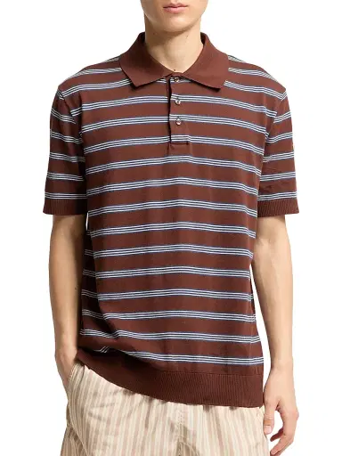 Moncler Men's Polo Shirt in Cotton - Blue Brown - Size XXL | Thumbnail 2 Moncler Men's Polo Shirt in Cotton - Blue Brown - Size XXL | Thumbnail 2