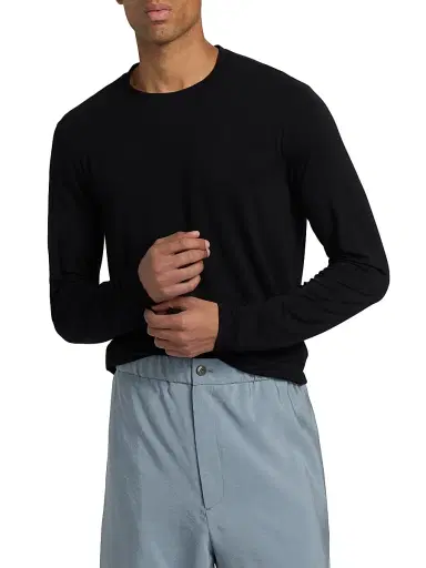 Giorgio Armani Men's Mr. Armani Long-Sleeve T-Shirt - Black | Thumbnail 3 Giorgio Armani Men's Mr. Armani Long-Sleeve T-Shirt - Black | Thumbnail 3
