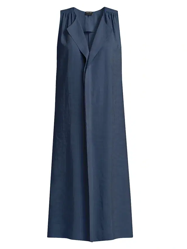 Women's Silk-Blend Center-Seam Midi-Dress - Solid Medium Blue