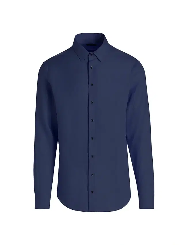 Men's Solid Linen Shirt - Solid Blue