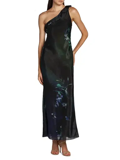 Giorgio Armani Women's Floral One-Shoulder Sleeveless Dress | Thumbnail 3 Giorgio Armani Women's Floral One-Shoulder Sleeveless Dress | Thumbnail 3