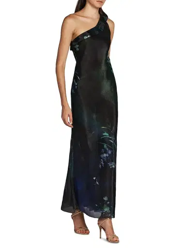 Giorgio Armani Women's Floral One-Shoulder Sleeveless Dress | Thumbnail 4 Giorgio Armani Women's Floral One-Shoulder Sleeveless Dress | Thumbnail 4