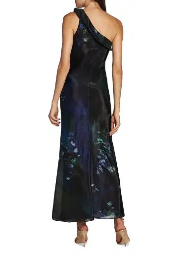 Giorgio Armani Women's Floral One-Shoulder Sleeveless Dress | Thumbnail 5 Giorgio Armani Women's Floral One-Shoulder Sleeveless Dress | Thumbnail 5