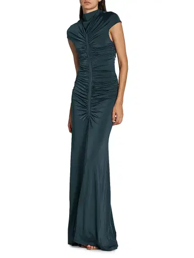 Giorgio Armani Women's Ruched Jersey Gown | Thumbnail 4 Giorgio Armani Women's Ruched Jersey Gown | Thumbnail 4