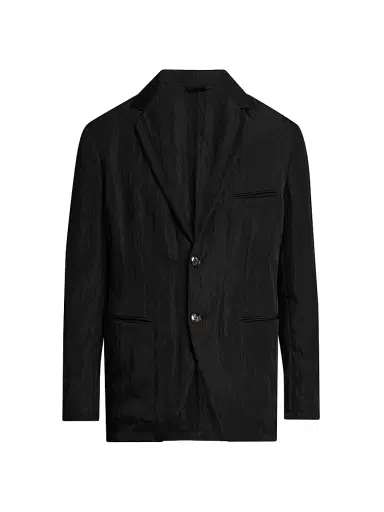 Giorgio Armani Men's Crinkle Texture Soft Blazer - Anthracite | Thumbnail 1