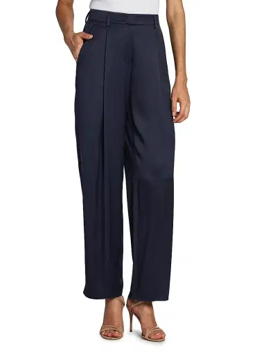 Giorgio Armani Women's Silk Straight-Leg Pants - Solid Medium Blue - Size 8 | Thumbnail 3 Giorgio Armani Women's Silk Straight-Leg Pants - Solid Medium Blue - Size 8 | Thumbnail 3