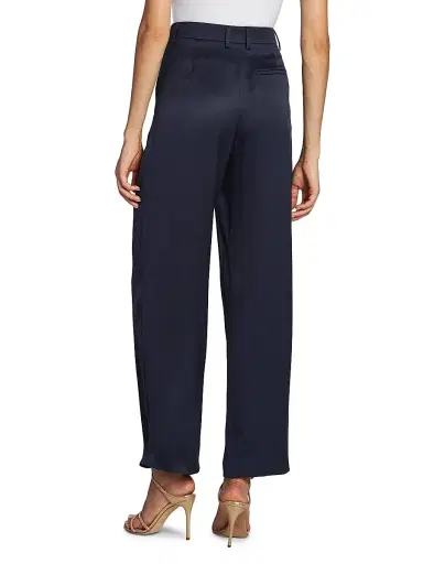 Giorgio Armani Women's Silk Straight-Leg Pants - Solid Medium Blue - Size 8 | Thumbnail 5 Giorgio Armani Women's Silk Straight-Leg Pants - Solid Medium Blue - Size 8 | Thumbnail 5