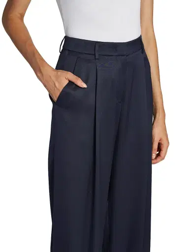 Giorgio Armani Women's Silk Straight-Leg Pants - Solid Medium Blue - Size 8 | Thumbnail 6 Giorgio Armani Women's Silk Straight-Leg Pants - Solid Medium Blue - Size 8 | Thumbnail 6