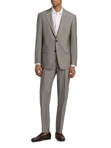 Giorgio Armani Men's Virgin Wool Single-Breasted Suit | Thumbnail 3