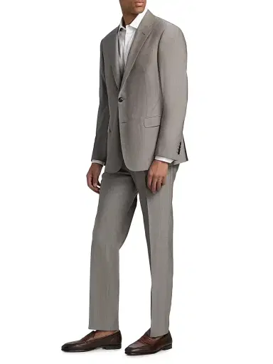 Giorgio Armani Men's Virgin Wool Single-Breasted Suit | Thumbnail 4