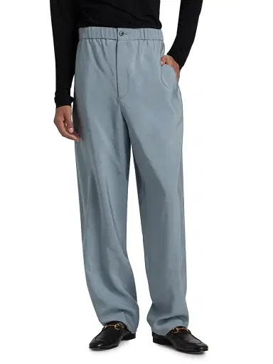 Giorgio Armani Men's Relaxed Silk-Nylon Trousers - Solid Dark - Size 38 | Thumbnail 3 Giorgio Armani Men's Relaxed Silk-Nylon Trousers - Solid Dark - Size 38 | Thumbnail 3