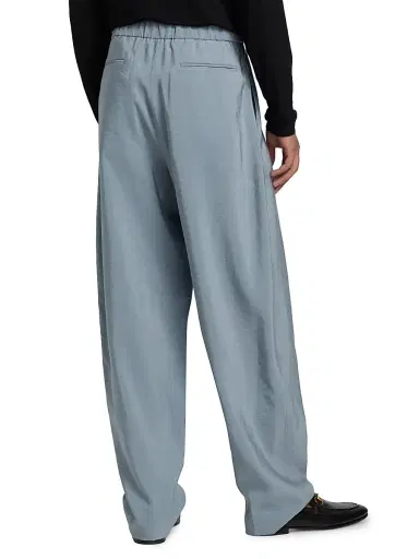 Giorgio Armani Men's Relaxed Silk-Nylon Trousers - Solid Dark - Size 38 | Thumbnail 5 Giorgio Armani Men's Relaxed Silk-Nylon Trousers - Solid Dark - Size 38 | Thumbnail 5