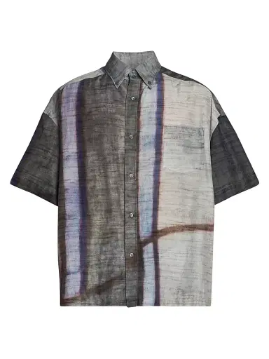 Giorgio Armani Men's Abstract-Print Cotton-Silk Shirt | Thumbnail 1