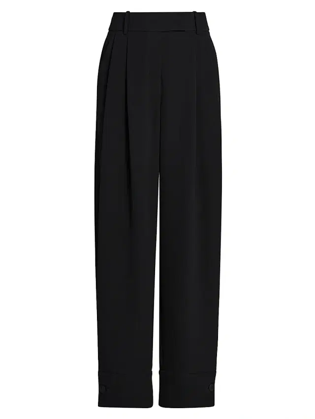 Giorgio Armani Women's Silk Straight-Leg Pants - Solid Black