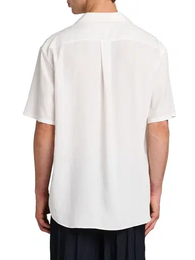 Giorgio Armani Men's Woven Camp Shirt - White | Thumbnail 5