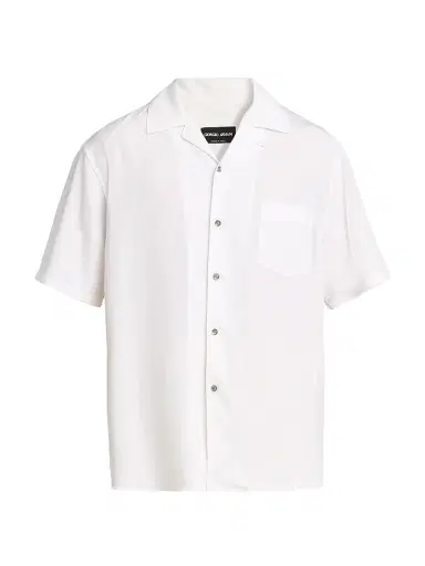 Giorgio Armani Men's Woven Camp Shirt - White | Thumbnail 1