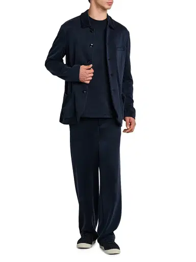 Giorgio Armani Men's Patch Pocket Jersey Blazer - Blue Navy - Size 46 | Thumbnail 2