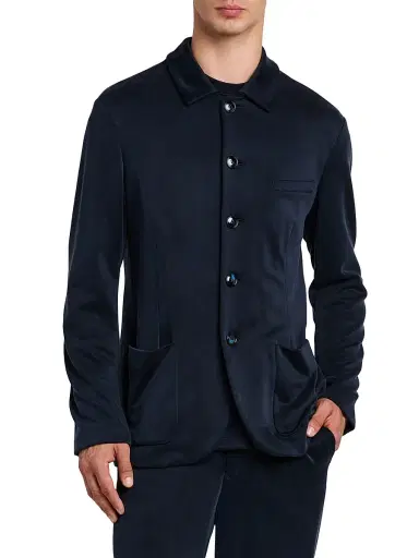 Giorgio Armani Men's Patch Pocket Jersey Blazer - Blue Navy - Size 46 | Thumbnail 3