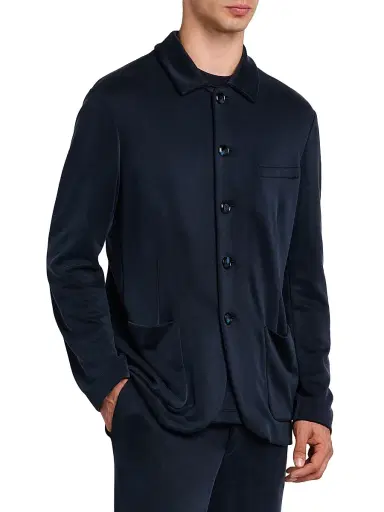 Giorgio Armani Men's Patch Pocket Jersey Blazer - Blue Navy - Size 46 | Thumbnail 4