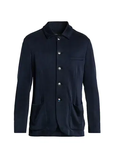 Giorgio Armani Men's Patch Pocket Jersey Blazer - Blue Navy - Size 46 | Thumbnail 1