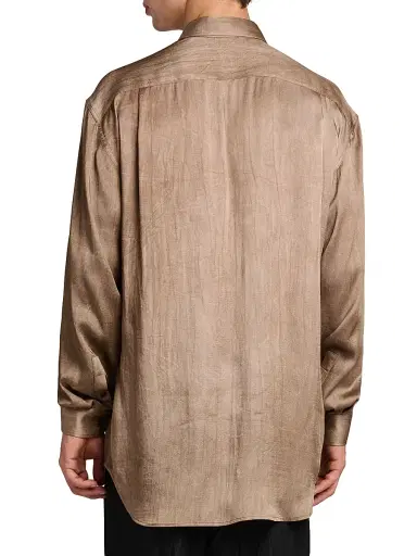 Giorgio Armani Men's Dyed Satin Pocket Shirt | Thumbnail 5 Giorgio Armani Men's Dyed Satin Pocket Shirt | Thumbnail 5