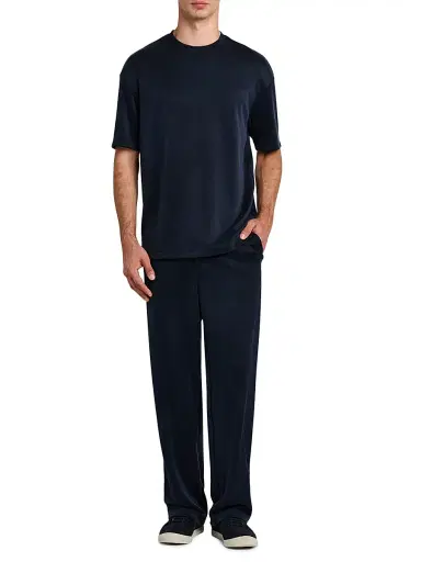 Giorgio Armani Men's Jersey Crewneck T-Shirt - Blue Navy - Size 44 | Thumbnail 2