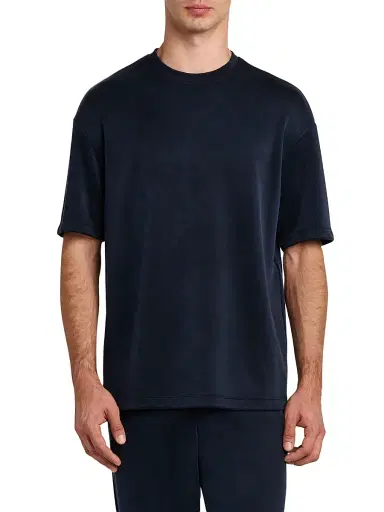 Giorgio Armani Men's Jersey Crewneck T-Shirt - Blue Navy - Size 44 | Thumbnail 3