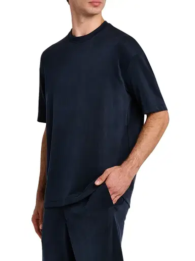 Giorgio Armani Men's Jersey Crewneck T-Shirt - Blue Navy - Size 44 | Thumbnail 4