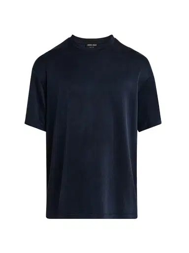 Giorgio Armani Men's Jersey Crewneck T-Shirt - Blue Navy - Size 44 | Thumbnail 1