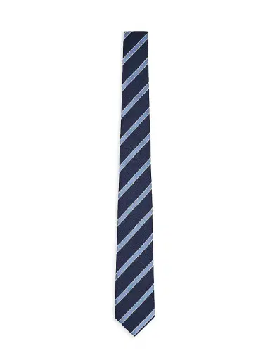 Giorgio Armani Men's Wide-Diagonal Striped Silk Jacquard Tie - Blue | Thumbnail 1 Giorgio Armani Men's Wide-Diagonal Striped Silk Jacquard Tie - Blue | Thumbnail 1