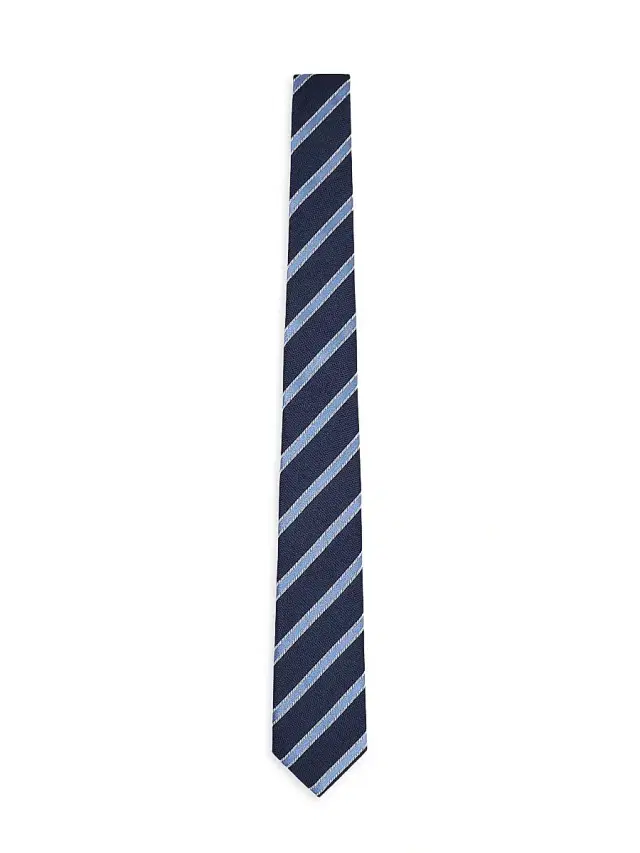 Giorgio Armani Men's Wide-Diagonal Striped Silk Jacquard Tie - Blue