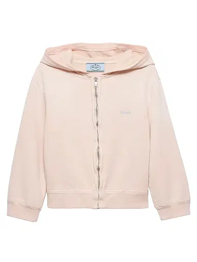 Prada Women's Cotton Fleece Hoodie Zipper Sweatshirt | Thumbnail 1 Prada Women's Cotton Fleece Hoodie Zipper Sweatshirt | Thumbnail 1