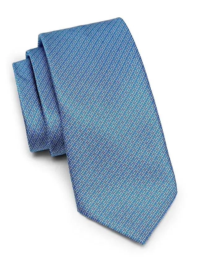 Stefano Ricci Men's Baby Flower Silk Tie - Light Blue