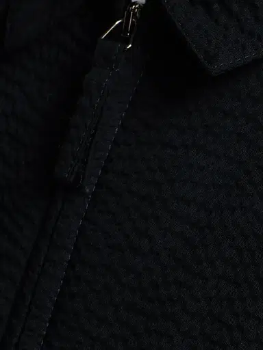 Giorgio Armani Men's Solid Seerscucker Cotton Zip-Front Shirt | Thumbnail 7