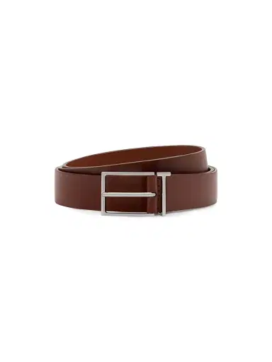 Tom Ford Men's Vacchetta Leather T Loop Belt | Thumbnail 1
