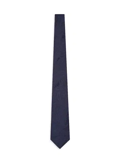 Giorgio Armani Men's Jacquard Silk Tie - Blu Notte | Thumbnail 1