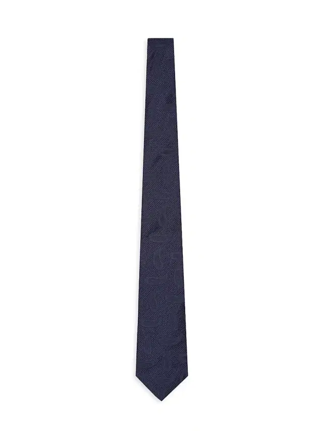 Giorgio Armani Men's Jacquard Silk Tie - Blu Notte