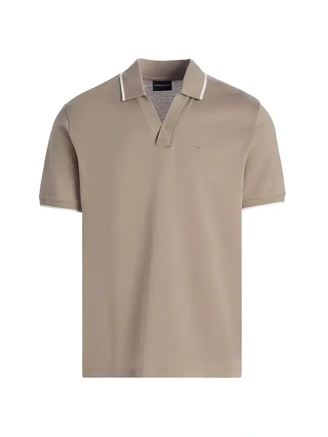 Men's Rib-Knit Trim Cotton Polo Shirt - Vintage Khaki