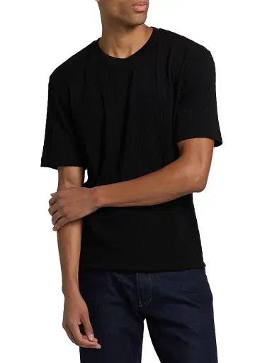Giorgio Armani Men's Stretch Jersey Crewneck T-Shirt - Solid Black - Size 40 | Thumbnail 3 Giorgio Armani Men's Stretch Jersey Crewneck T-Shirt - Solid Black - Size 40 | Thumbnail 3