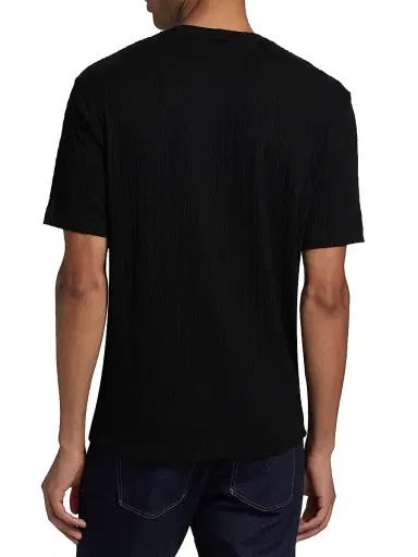 Giorgio Armani Men's Stretch Jersey Crewneck T-Shirt - Solid Black - Size 40 | Thumbnail 5 Giorgio Armani Men's Stretch Jersey Crewneck T-Shirt - Solid Black - Size 40 | Thumbnail 5