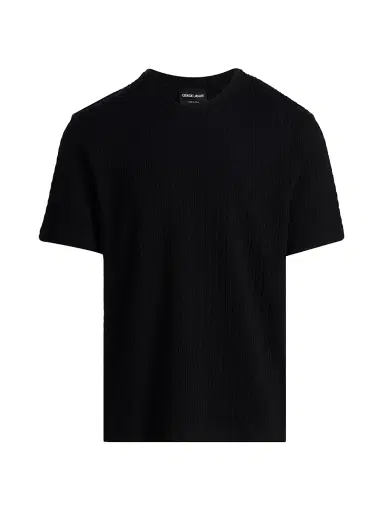 Giorgio Armani Men's Stretch Jersey Crewneck T-Shirt - Solid Black - Size 40 | Thumbnail 1 Giorgio Armani Men's Stretch Jersey Crewneck T-Shirt - Solid Black - Size 40 | Thumbnail 1