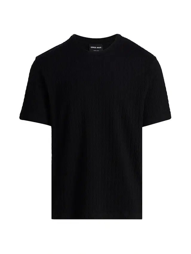Giorgio Armani Men's Stretch Jersey Crewneck T-Shirt - Solid Black