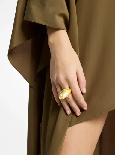 Michael Kors Collection 24k-Gold-Plated Brass Dome Ring in Gold - One Size by Michael Kors Collection | Thumbnail 7