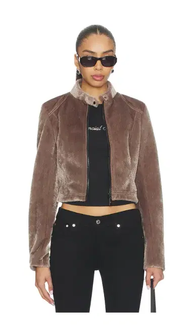 CULTNAKED Faux Fur Motorsport Jacket | Thumbnail 1