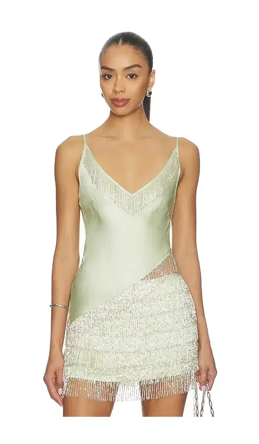 ASTA RESORT Marcia Asymmetric Beaded Top