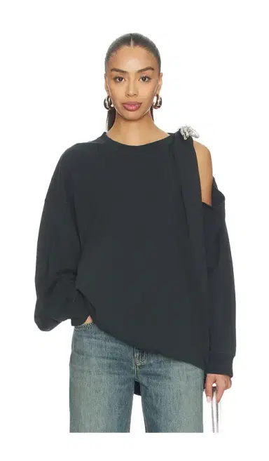 AREA Crystal Knot Long Sleeve T-Shirt | Thumbnail 1