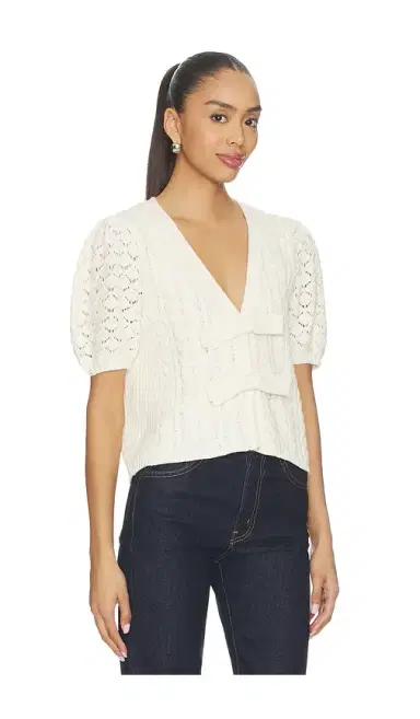 525 America Elaine Cable Bow Cardigan | Thumbnail 2
