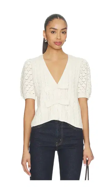 525 America Elaine Cable Bow Cardigan | Thumbnail 1