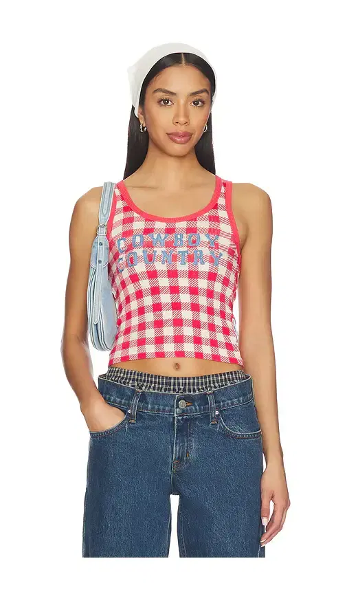 Cowboy Country Denim Rib Tank Top