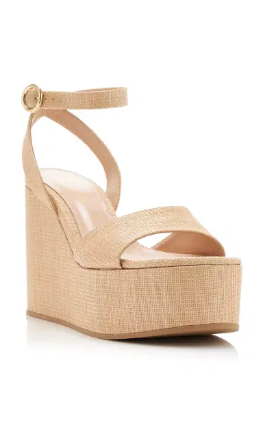 Gianvito Rossi Linen Platform Sandals | Thumbnail 4 Gianvito Rossi Linen Platform Sandals | Thumbnail 4